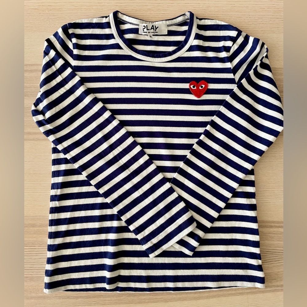 COMME DES GARÇONS PLAY striped long sleeve top Size M